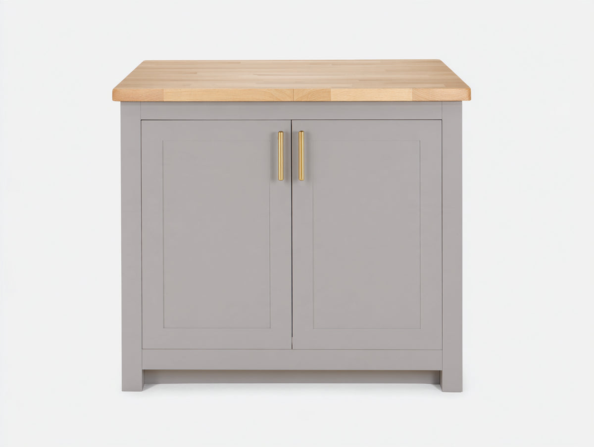 Credenza-Legno-Metallo-140x60x90 cm-Grigio-Marrone-Stile moderno