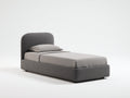 Letto singolo-Tessuto-198x96x82 cm-Grigio scuro-Design moderno minimalista