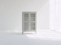 Vetrina-Legno-Vetro-100x38x170 cm-Bianco-Stile moderno