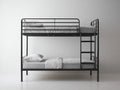 Letti a castello-Metallo-200x90x160 cm-Nero-Moderno salvaspazio
