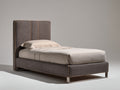 Letto singolo-Tessuto-200x90x110 cm-Marrone-Moderno imbottito