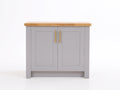 Credenza-Legno-Metallo-120x60x90 cm-Grigio-Marrone-Stile moderno