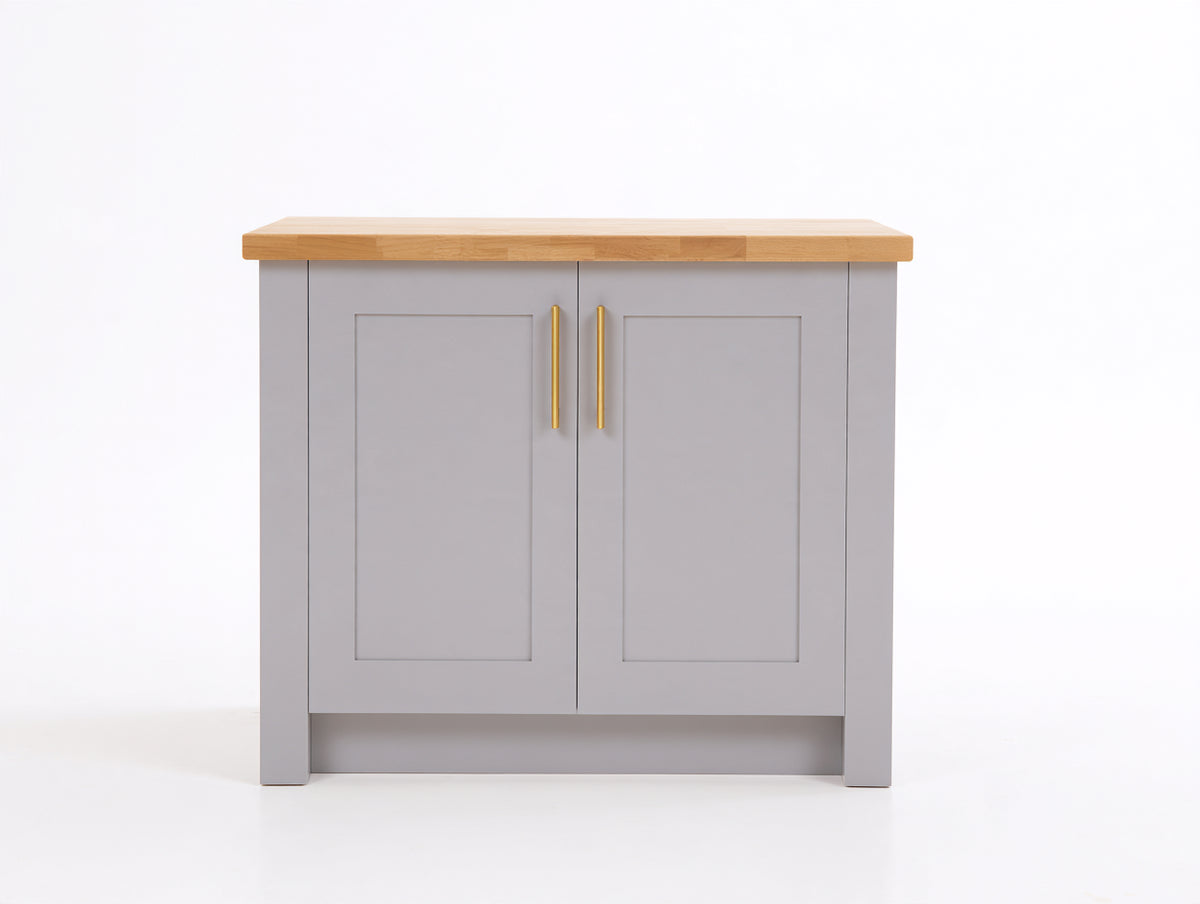 Credenza-Legno-Metallo-120x60x90 cm-Grigio-Marrone-Stile moderno