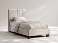 Letto singolo-Tessuto-204x99x110 cm-Beige chiaro-Stile moderno elegante