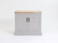 Credenza-Legno-MDF-150x45x90 cm-Grigio-Legno naturale-Stile moderno