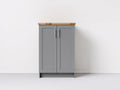 Credenza-Legno-Metallo-85x45x115 cm-Grigio-Marrone-Stile moderno