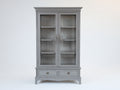 Vetrina-Legno-Vetro-110x42x190 cm-Grigio-Stile classico