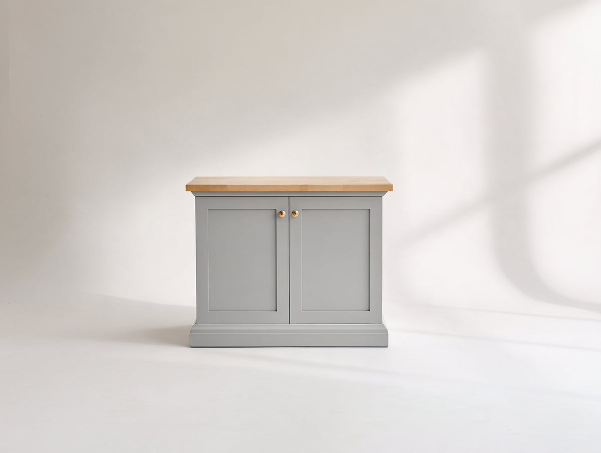Credenza-Legno-MDF-110x38x75 cm-Grigio-Legno naturale-Stile country moderno