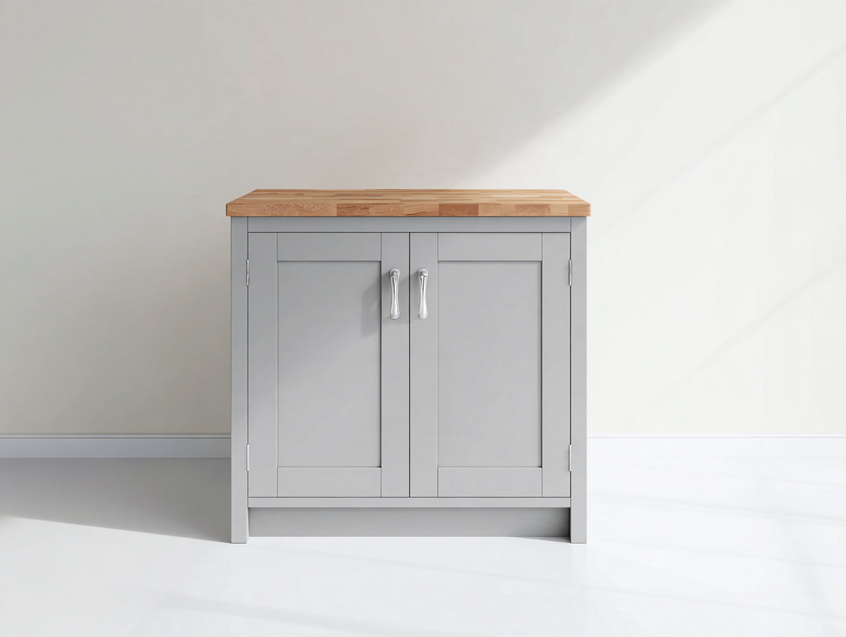 Credenza-Legno-Metallo-110x45x90 cm-Grigio-Marrone-Stile moderno