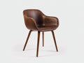 Sedia da pranzo - Ecopelle-Legno - 64x60x80 cm - Marrone - Stile moderno