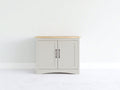 Credenza-Legno-MDF-120x40x85 cm-Grigio chiaro-Legno naturale-Stile classico moderno