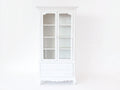 Vetrina-Legno-Vetro-100x40x185 cm-Bianco-Stile classico