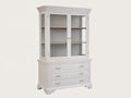 Vetrina-Legno-Vetro-120x40x190 cm-Bianco-Stile classico