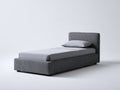 Letto singolo-Tessuto-205x98x88 cm-Antracite-Stile moderno minimalista