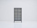 Vetrina-Metallo-Vetro-85x35x175 cm-Grigio-Stile moderno