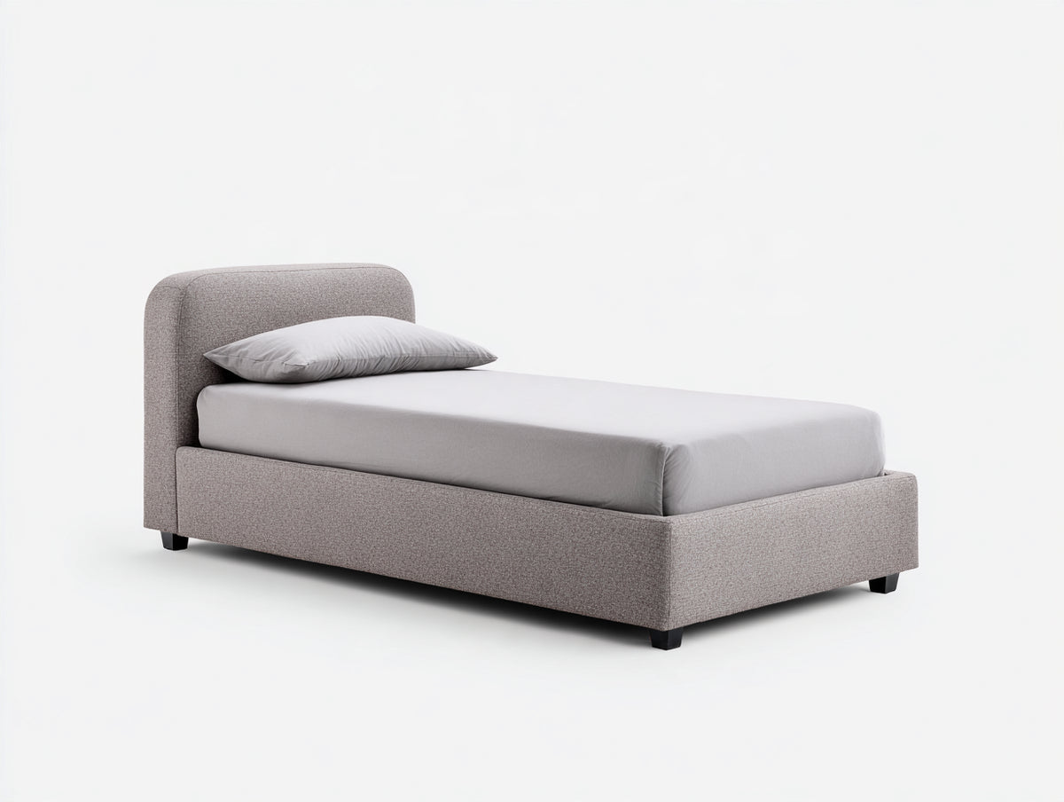 Letto singolo-Tessuto-201x97x84 cm-Beige-Stile moderno contemporaneo